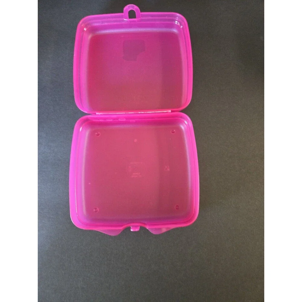Tupperware Hinged Sandwich Keepers -Set of 4- Jewel Toned Pink Blue Turquoise